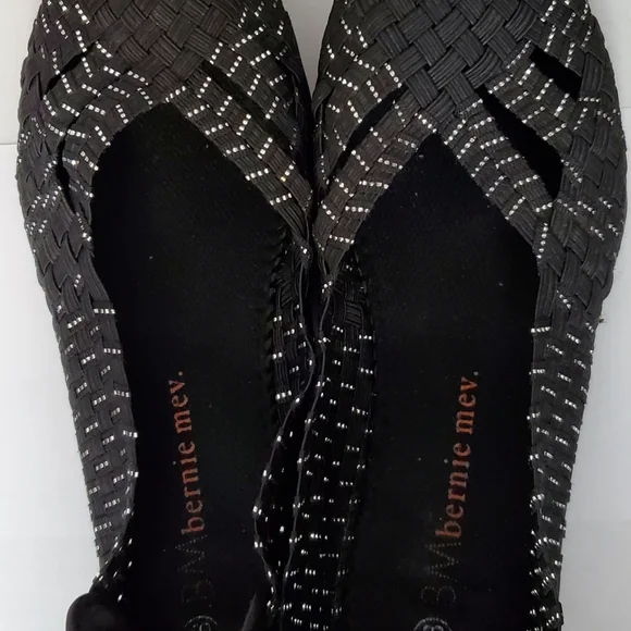 Bernie Mev Black and Silver Flat Size 38 - Picture 6 of 11